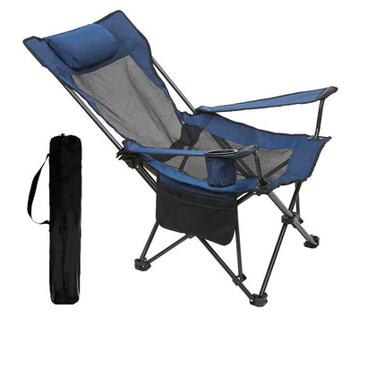 Camping Lounge Chair, Portable Reclining Camping Chair, Folding Mesh Recliner