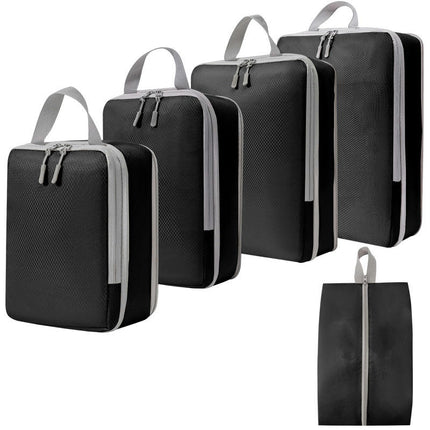 Compression Packing Cubes for Suitcases Set,Mesh Expandable Set Travel Packing Organizers Bags