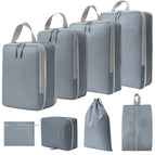 Grey makeup bag set of eight pieces