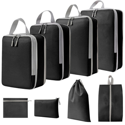 Compression Packing Cubes for Suitcases Set,Mesh Expandable Set Travel Packing Organizers Bags