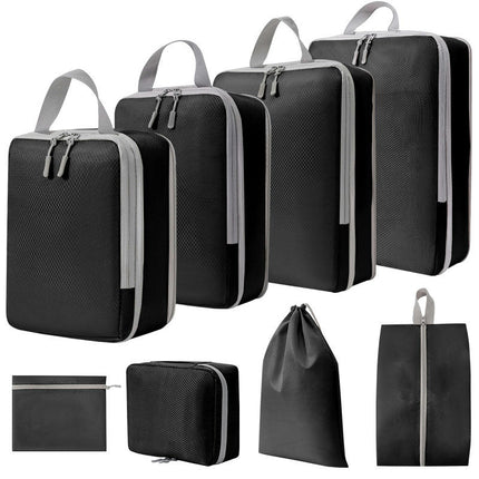 Compression Packing Cubes for Suitcases Set,Mesh Expandable Set Travel Packing Organizers Bags