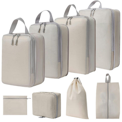 Compression Packing Cubes for Suitcases Set,Mesh Expandable Set Travel Packing Organizers Bags