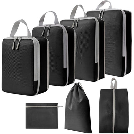 Compression Packing Cubes for Suitcases Set,Mesh Expandable Set Travel Packing Organizers Bags