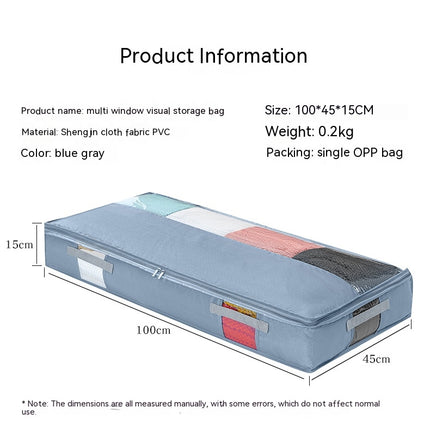 Non-woven Under Bed Storage Containers with Reinforced Handles and Clear Window