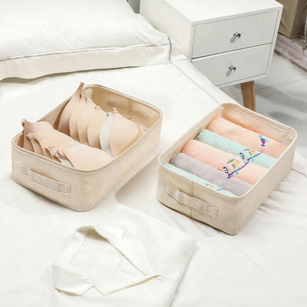 Cotton Storage Box with Handle Foldable Storage Baskets