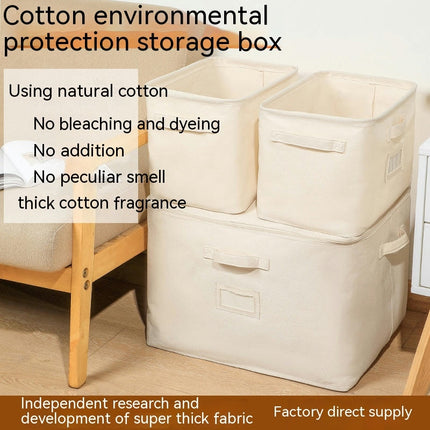 Cotton Storage Box with Handle Foldable Storage Baskets