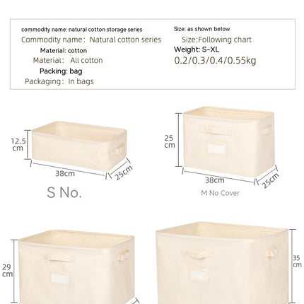 Cotton Storage Box with Handle Foldable Storage Baskets