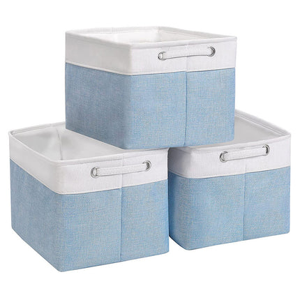 Fabric Storage Bins, Large Storage Baskets with Handles, Foldable Linen Cloth Storage Baskets