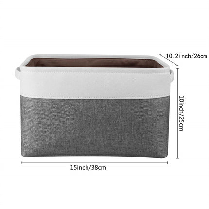 Fabric Storage Bins, Large Storage Baskets with Handles, Foldable Linen Cloth Storage Baskets