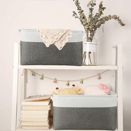 Fabric Storage Bins, Large Storage Baskets with Handles, Foldable Linen Cloth Storage Baskets