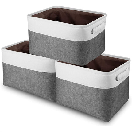 Fabric Storage Bins, Large Storage Baskets with Handles, Foldable Linen Cloth Storage Baskets