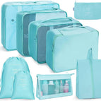 Nine piece set of bright blue