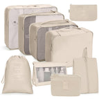 Twill Digital Nine Piece Beige white  Set