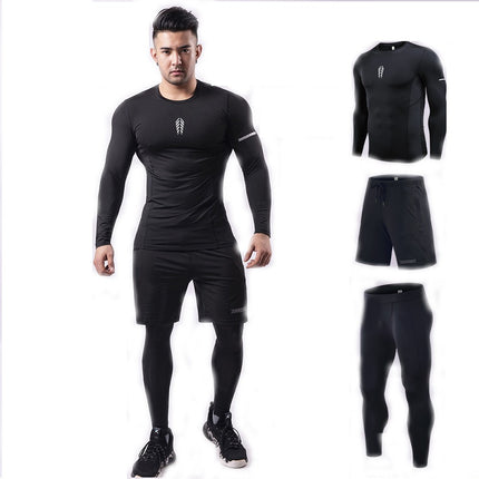 Men's Thermal Compression Underwear Set 3 Piece Suitable for Fitness Skiing Running Hiking Traveling