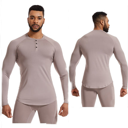 Men's Tights Long Sleeve Quick Dry Running Top Golf T Shirt Breathable Sports Bottom Shirt