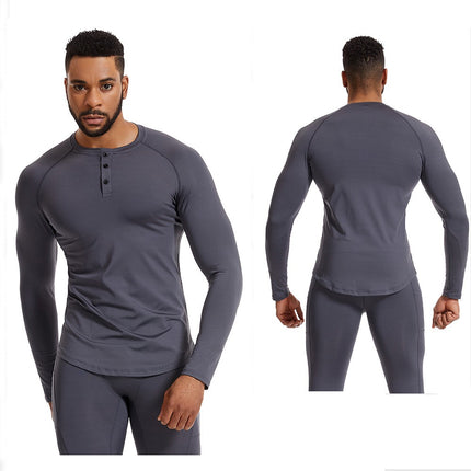 Men's Tights Long Sleeve Quick Dry Running Top Golf T Shirt Breathable Sports Bottom Shirt