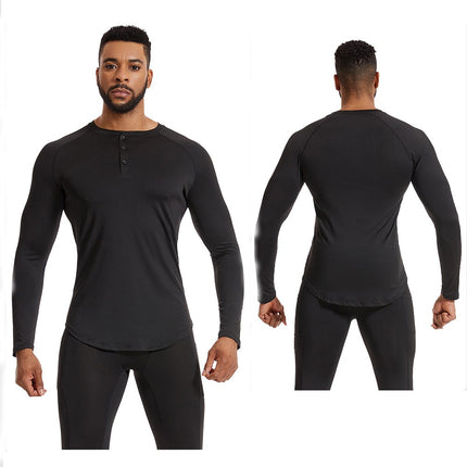 Men's Tights Long Sleeve Quick Dry Running Top Golf T Shirt Breathable Sports Bottom Shirt