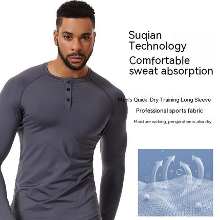 Men's Tights Long Sleeve Quick Dry Running Top Golf T Shirt Breathable Sports Bottom Shirt