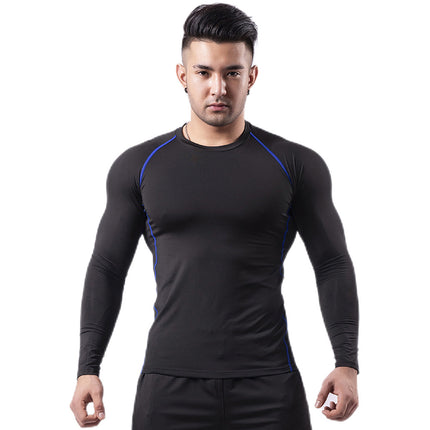 Mens Compression Base Layer Top Quick Dry Long Sleeve Running Top Moisture Wicking Muscle Support