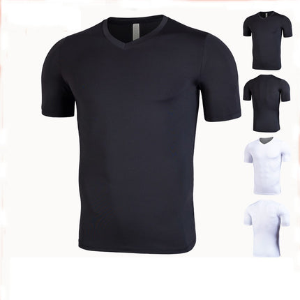 Men's PRO Tights Stretch Comfort Quick Dry Jersey Moisture Wicking Sports Short Sleeve Top