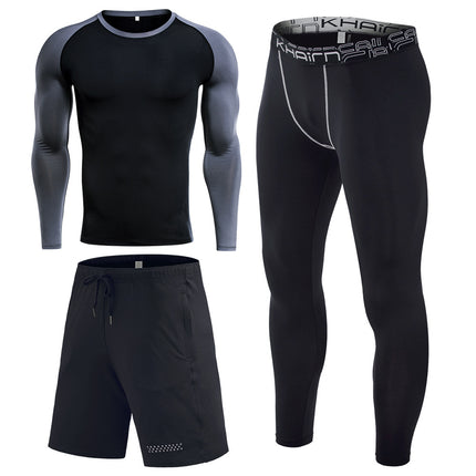 Men's Thermal Underwear 3 Piece Basic Thermal Long Pants Long Sleeve Short Sleeve Hunting Gear Set