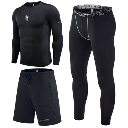 Men's Thermal Underwear 3 Piece Basic Thermal Long Pants Long Sleeve Short Sleeve Hunting Gear Set