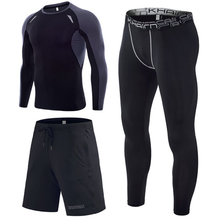 Men's Thermal Underwear 3 Piece Basic Thermal Long Pants Long Sleeve Short Sleeve Hunting Gear Set