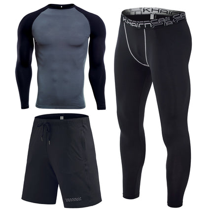 Men's Thermal Underwear 3 Piece Basic Thermal Long Pants Long Sleeve Short Sleeve Hunting Gear Set