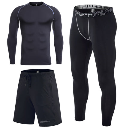 Men's Thermal Underwear 3 Piece Basic Thermal Long Pants Long Sleeve Short Sleeve Hunting Gear Set