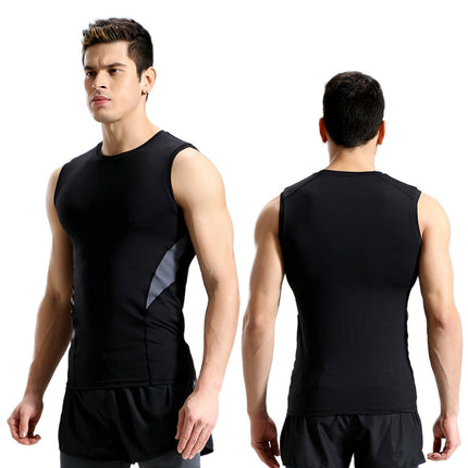 Men's Sleeveless Sweatshirt, Dry Running Compression Short Sleeve Shirt, Sports Base Layer Tank Top