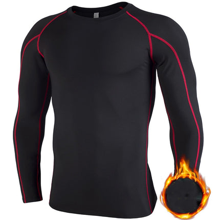 Men's Long Sleeve Compression Base Layer Shirt Athletic Shirt Blue Ball Training Running Shirt