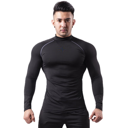 Men Skinny Tight Compression Base Layer Long Sleeve T Shirt Bodybuilding Tops