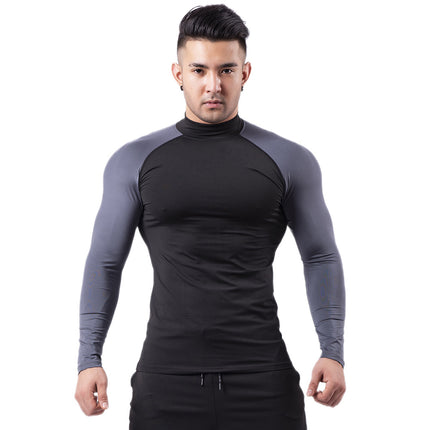 Men Skinny Tight Compression Base Layer Long Sleeve T Shirt Bodybuilding Tops