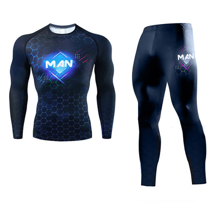 Men's Thermal Underwear Set (for skiing) Men's Quick Dry Compression Pants and Shirt