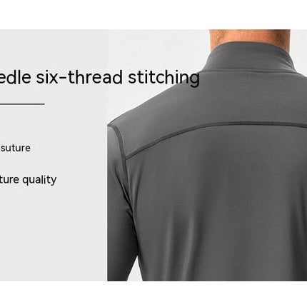 Mens Padded Long Sleeve Full Zip Jacket - Slim Warm Sports Running Jacket