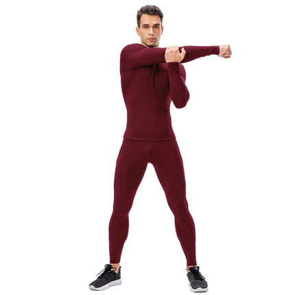 Men's Thermal Underwear Set - Long Sleeve Skinny Training Long Pants Two Piece Set