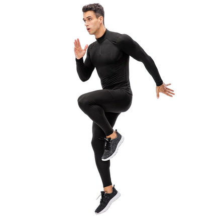 Men's Thermal Underwear Set - Long Sleeve Skinny Training Long Pants Two Piece Set