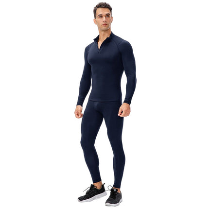 Men's Thermal Underwear Set - Long Sleeve Skinny Training Long Pants Two Piece Set