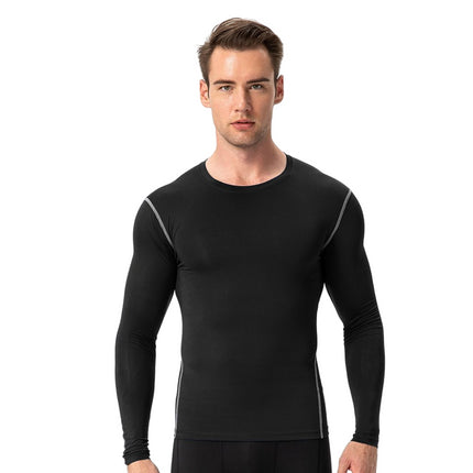 Men's Tight Training Athletic Running Long Sleeve Sweat Wicking Quick Drying Shirt