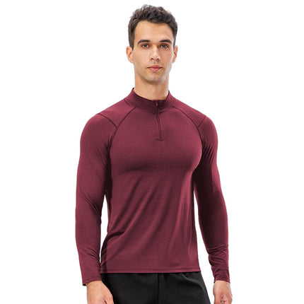 Men's Tactical Shirt Long Sleeve Half Zip Pullover Sweatshirt Running Sweatshirt Quick Drying