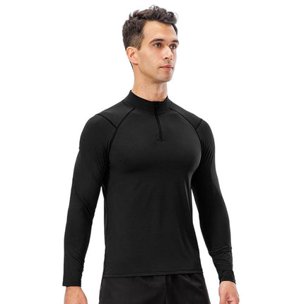 Men's Tactical Shirt Long Sleeve Half Zip Pullover Sweatshirt Running Sweatshirt Quick Drying