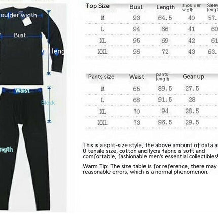 Men's Thermal Underwear Set Winter Warm Base Layers Thermal Top and Bottom Set