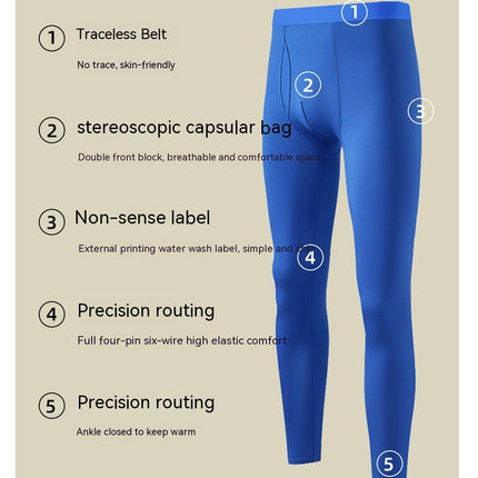 Men's thermal underwear pants Men's non-marking super soft thermal pants Tight pants