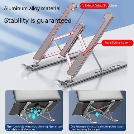 Aluminium Stand for Desk Foldable Laptop Riser Mount, Ergonomic Computer Notebook Stand