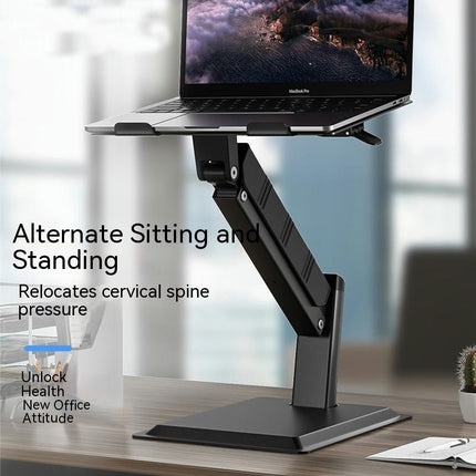 Laptop Stand for Desk, Laptop Holder Riser Adjustable Height Foldable Ergonomic Stand