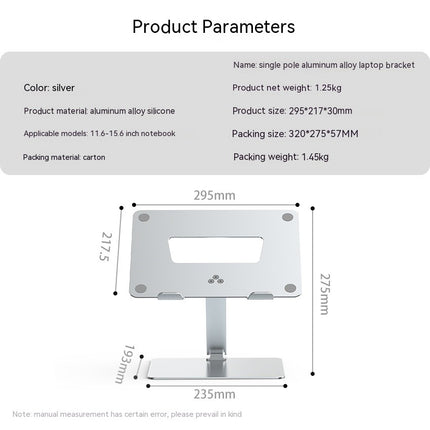 Adjustable Height Computer Stand Laptop Stand for Desk Ergonomic Aluminum Alloy Laptop Holder