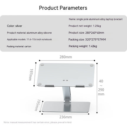 Laptop Stand Adjustable Height Computer Stand for Desk Ergonomic Aluminum Alloy Laptop Holder