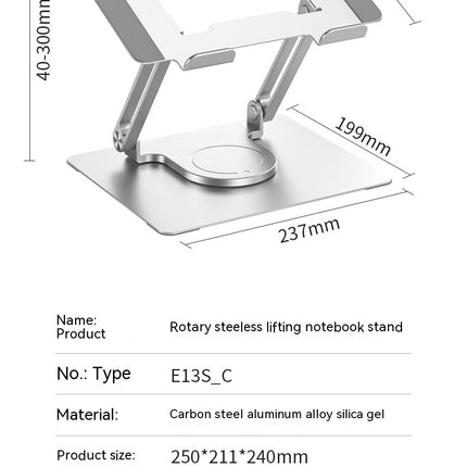 Laptop Stand, Computer Riser for Desk, Adjustable Height Angle Notebook Holder