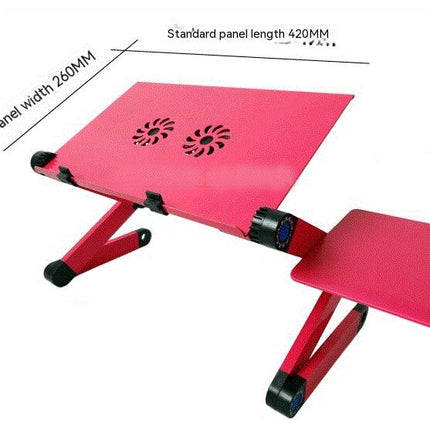 Laptop Stand Adjustable Height for Desk, Portable Lap Table with Cooling Fan & Mouse Pad