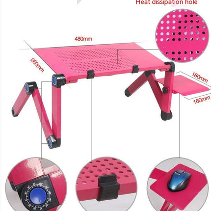 Laptop Stand Adjustable Height for Desk Portable Lap Home Table with Fan & Mouse Pad